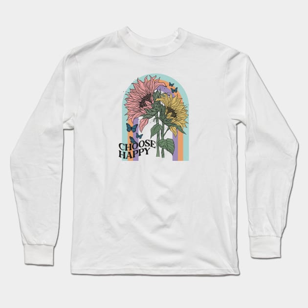 chose happy flower Long Sleeve T-Shirt by Setrokompo